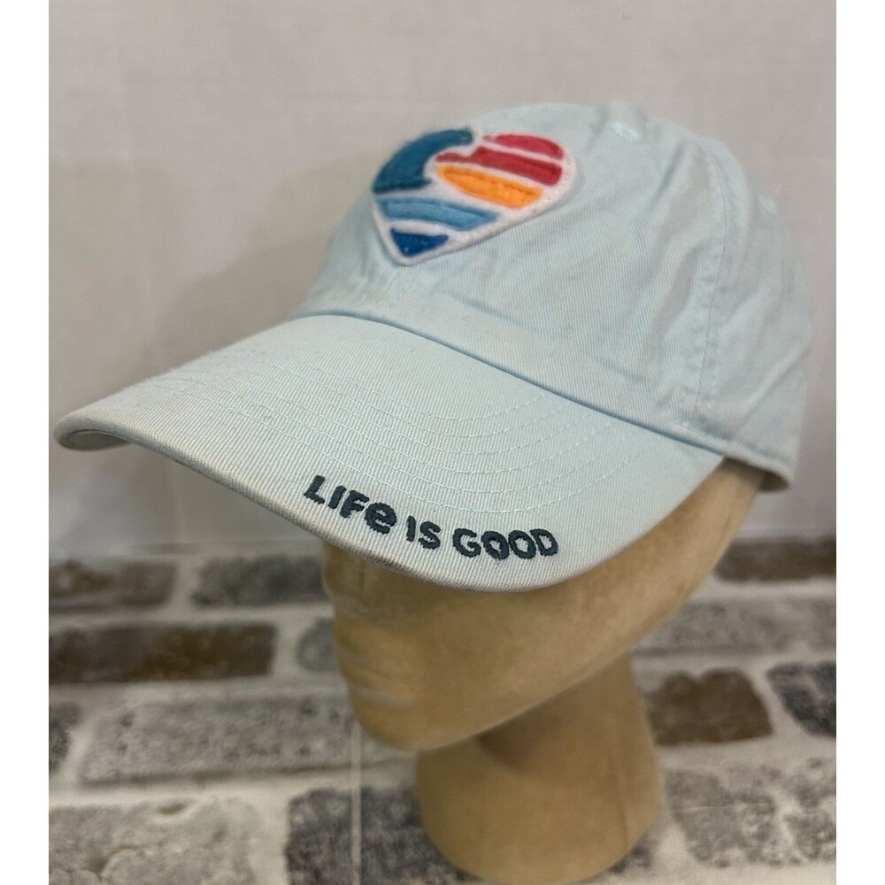 Life Is Good Women’s Heart Wave Chill Cap Light Blue Cotton Good Vibes One Size